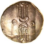 Dubnovellaunos Branch. E Type. Sills class 2c. c.5BC-AD10. Celtic gold stater. 18mm. 5.40g.