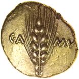 Cunobelinus Classic A. C-Dot Spiky-Line Type. c.AD 8-41. Celtic gold stater. 18mm. 5.49g.