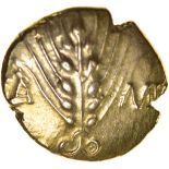 Cunobelinus (Togodumnus?) Left Type. Sills class 8. c.AD 42-43. Celtic gold stater. 16mm. 5.45g.