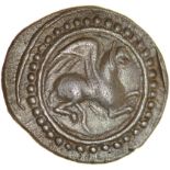 Tasciovanos Griffin. Catuvellauni. c.25BC-AD10. Celtic silver unit. 12-14mm. 1.28g.