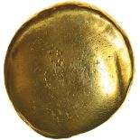 Gallic War Uniface. Corded Line/Pellet Arcs. Ambiani. c.56-55 BC. Celtic gold stater. 16mm. 6.10g.