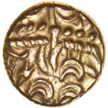 Tincomarus Alfriston. Regini & Atrebates. c.25BC-AD10. Celtic gold stater. 15mm. 5.46g.