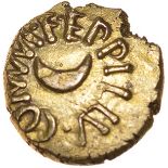 Eppillus Crescent. Regini & Atrebates. c.20BC-AD1. Celtic gold quarter stater. 10mm. 1.18g.