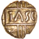Tasciovanos Pegasus. Catuvellauni. c.20BC-AD10. Celtic gold quarter stater. 10mm. 1.38g.