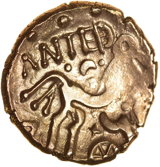 Anted Tree. D-Bar Type. Dobunni. c.AD20-43? Celtic gold stater. 18mm. 5.26g. - Image 2 of 2