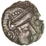 Bury Helmet. Triskele Type. Iceni. c.50-40 BC. Celtic silver unit. 14mm.1.44g.