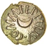 Eppillus Crescent. c.20BC-AD1. Atrebates. Celtic gold quarter stater. 10mm. 1.12g.