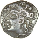 Bury Diadem. Talbot Bury A, dies D/6. c.55-50 BC. Iceni. Celtic silver unit. 14mm. 1.41g.