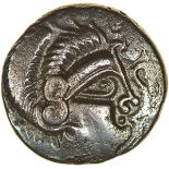 Ogmios and V-Boar. Coriosolites. c.57-56 BC. Celtic silver stater. 20mm. 5.96g.