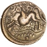 Dubnovellaunos Trefoil.c.25-10 BC. Trinovantes. Celtic gold quarter stater. 13mm. 1.30g.