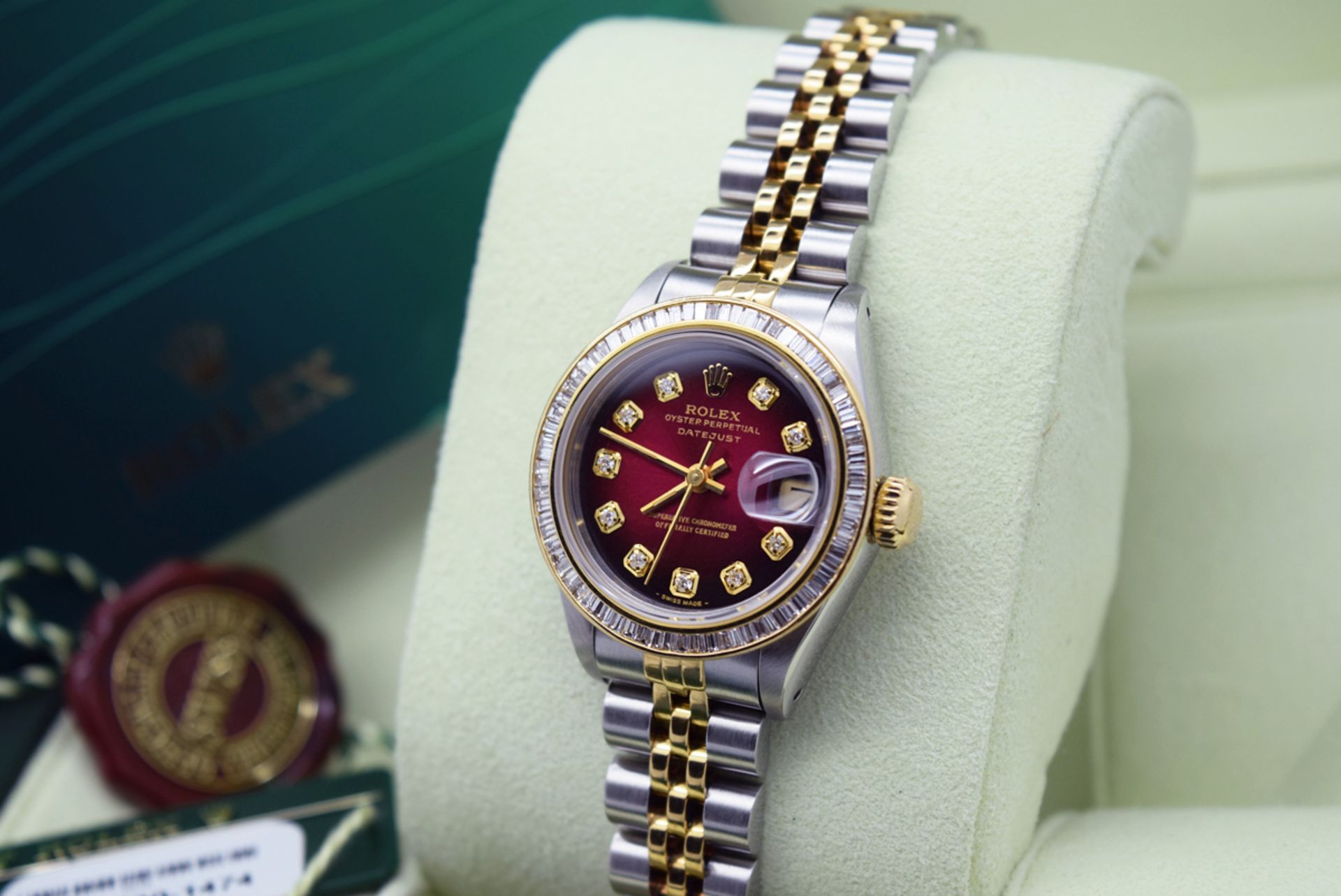 *STUNNING* ROLEX DATEJUST 18K GOLD & STAINLESS STEEL - BAGUETTE DIAMOND BEZEL AND DIAMOND DIAL - Image 11 of 11