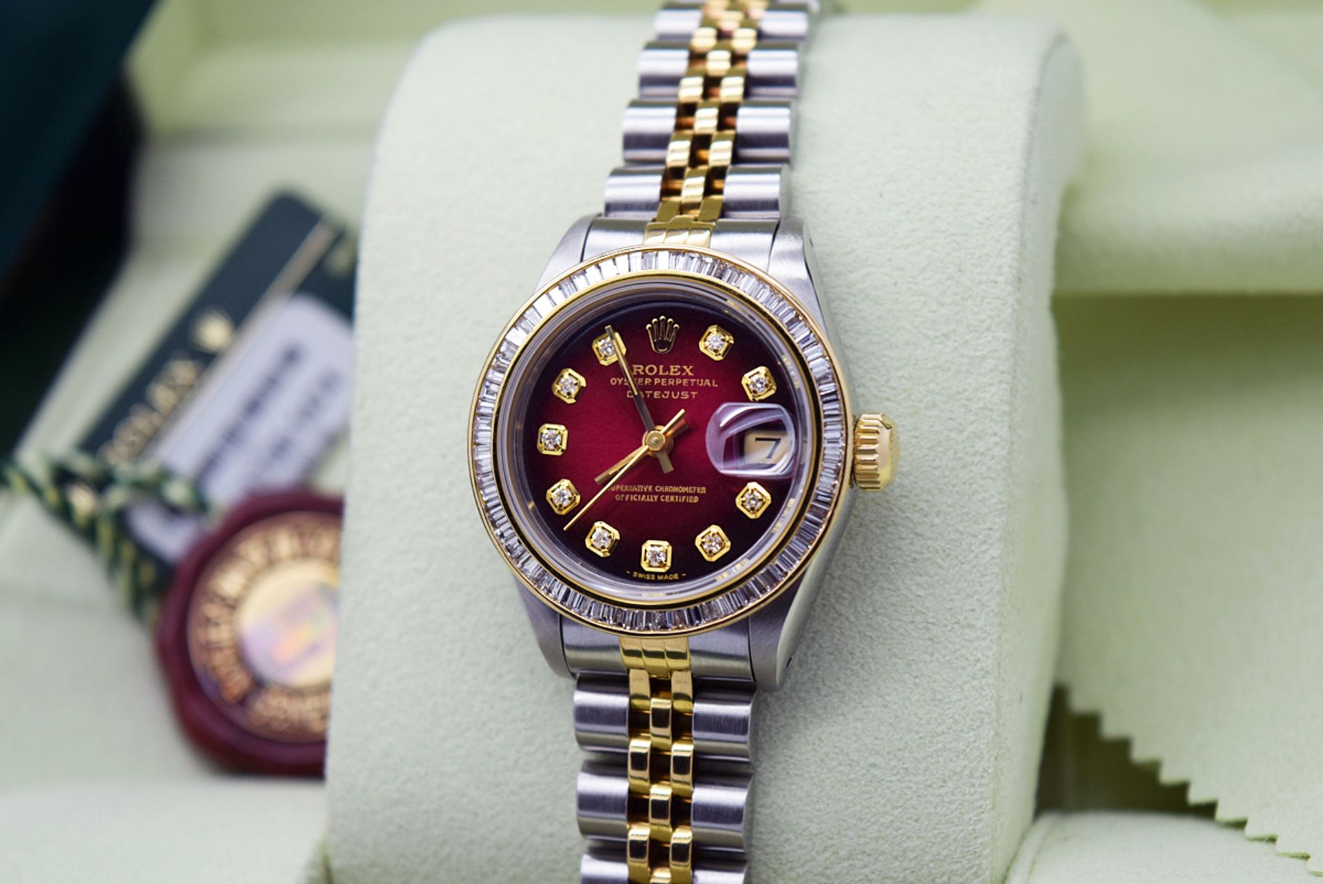 *STUNNING* ROLEX DATEJUST 18K GOLD & STAINLESS STEEL - BAGUETTE DIAMOND BEZEL AND DIAMOND DIAL - Image 3 of 11