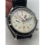 1995 APPROX OMEGA SPEEDMASTER WATCH IN STEEL WITH LIGHT DIAL