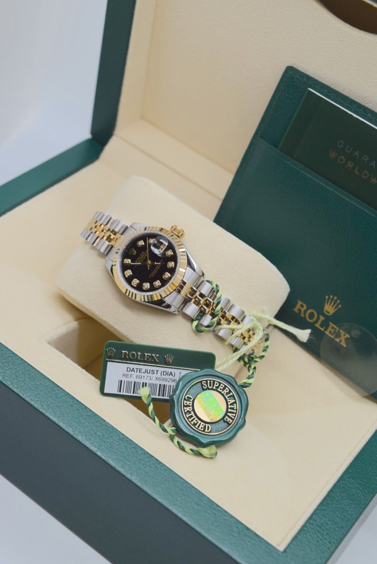 Rolex Diamond Datejust Jubilee 18K Gold/ Steel - Glossy Black Diamond-set Dial - Image 6 of 14