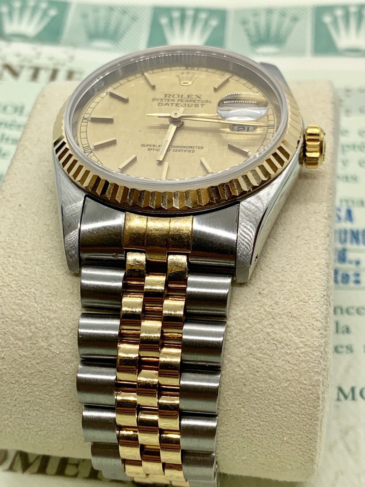 ROLEX S/S & GOLD GENTS WATCH WITH ROLEX CERTIFICATE - Image 2 of 6