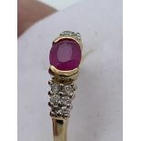 14ct GOLD RUBY & DIAMOND RING