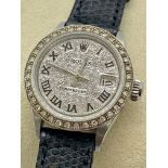 ROLEX LADIES WATCH WITH DIAMOND DIAL & DIAMOND BEZEL S/S