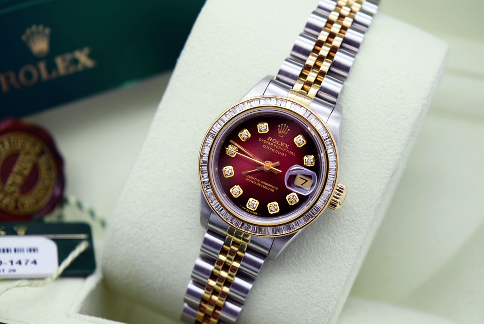 *STUNNING* ROLEX DATEJUST 18K GOLD & STAINLESS STEEL - BAGUETTE DIAMOND BEZEL AND DIAMOND DIAL