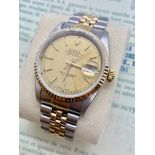 ROLEX S/S & GOLD GENTS WATCH WITH ROLEX CERTIFICATE