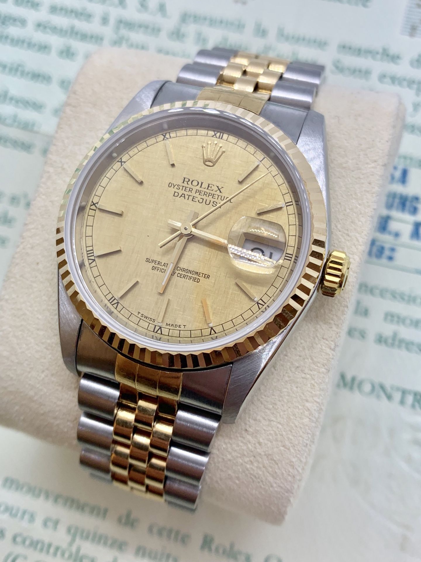 ROLEX S/S & GOLD GENTS WATCH WITH ROLEX CERTIFICATE