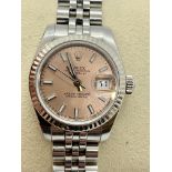 APPROX 2007 LADIES S/S & 18ct WHITE GOLD ROLEX WATCH