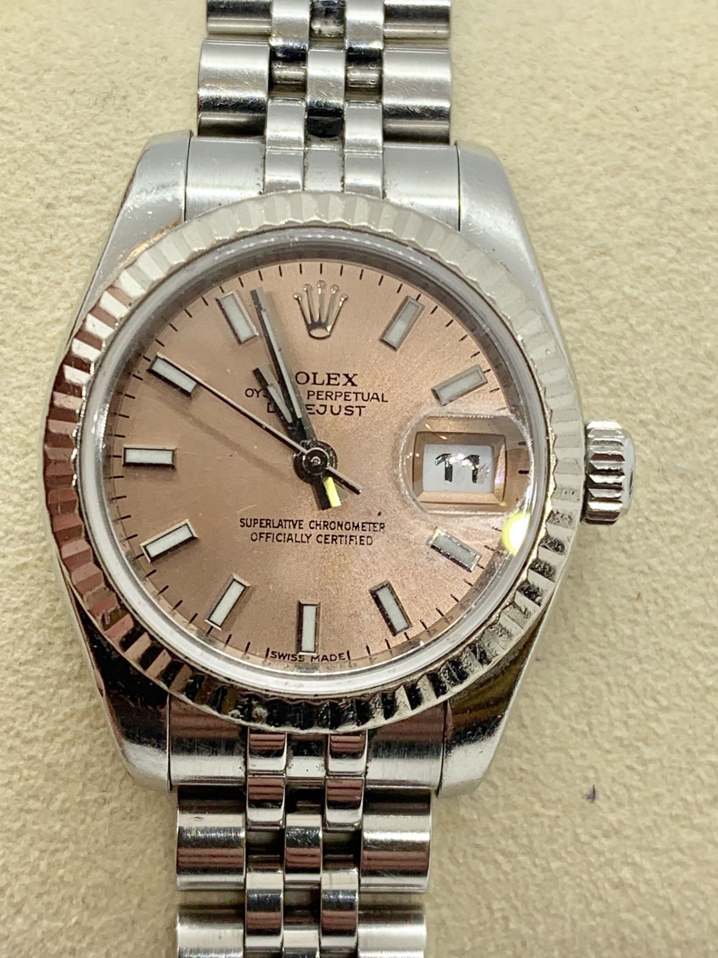 APPROX 2007 LADIES S/S & 18ct WHITE GOLD ROLEX WATCH