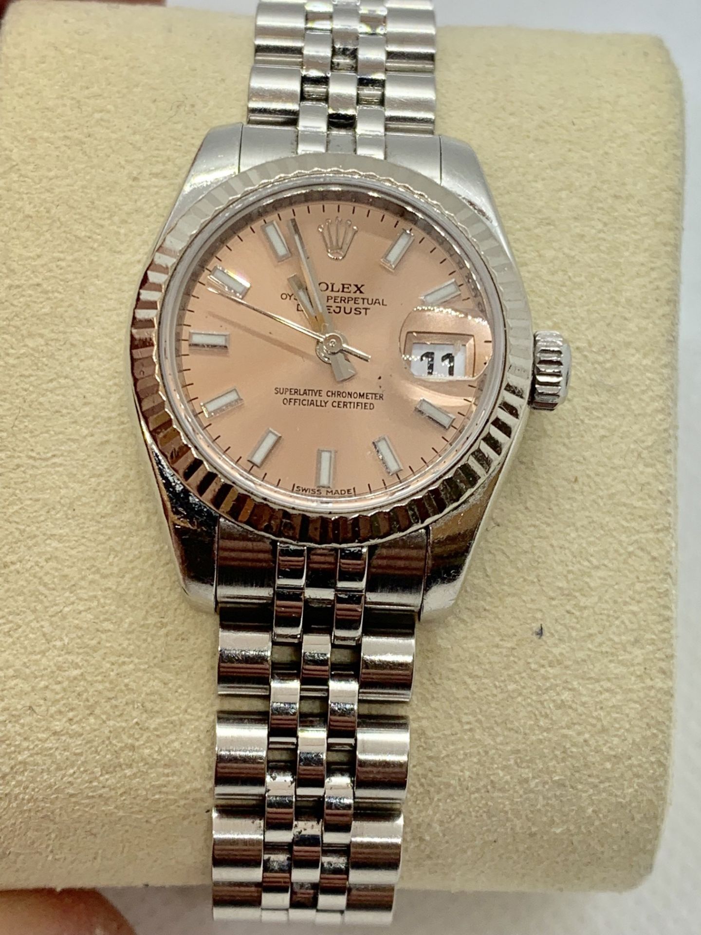 APPROX 2007 LADIES S/S & 18ct WHITE GOLD ROLEX WATCH - Image 4 of 8