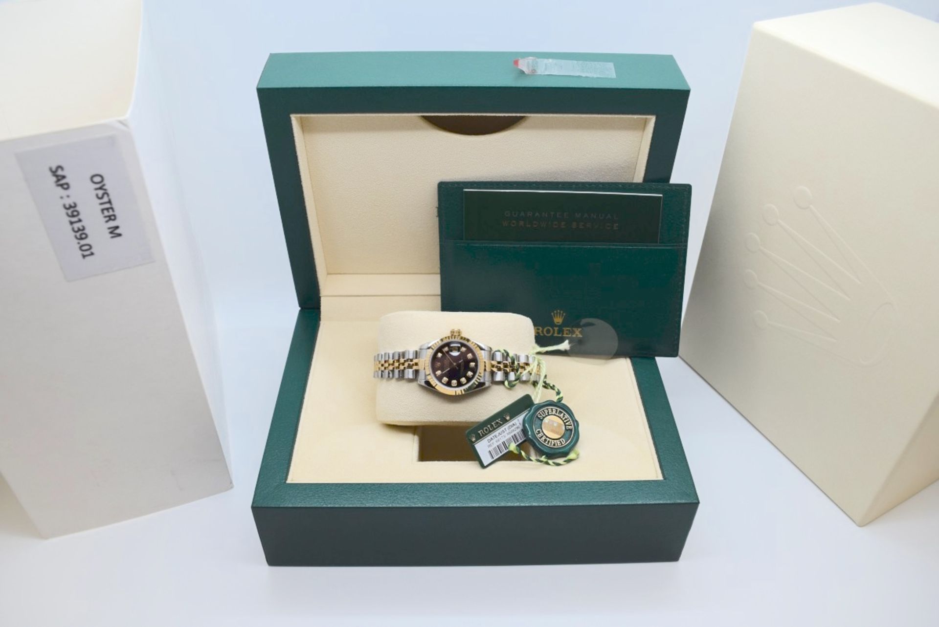 Rolex Diamond Datejust Jubilee 18K Gold/ Steel - Glossy Black Diamond-set Dial - Image 5 of 14