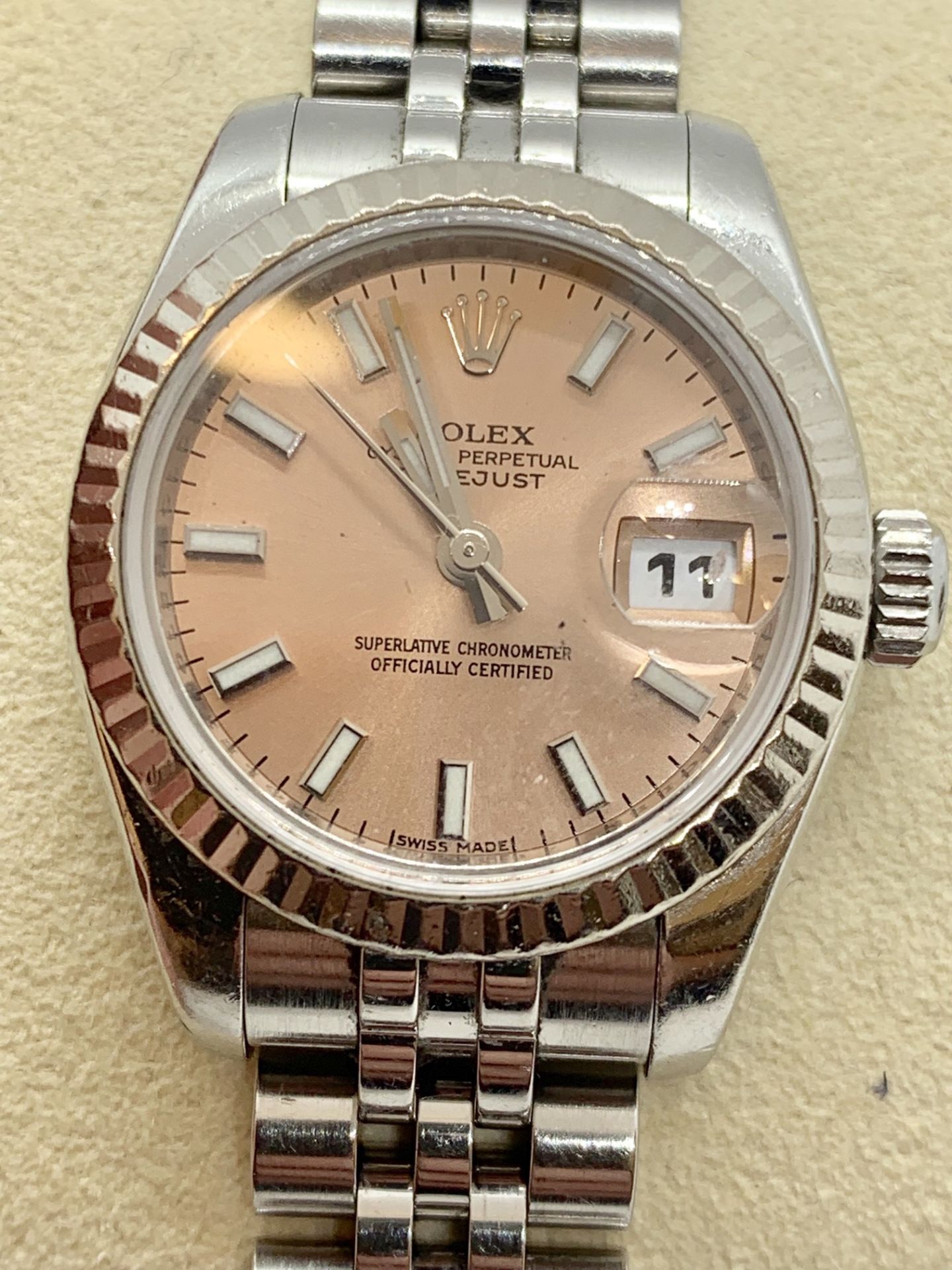 APPROX 2007 LADIES S/S & 18ct WHITE GOLD ROLEX WATCH - Image 5 of 8