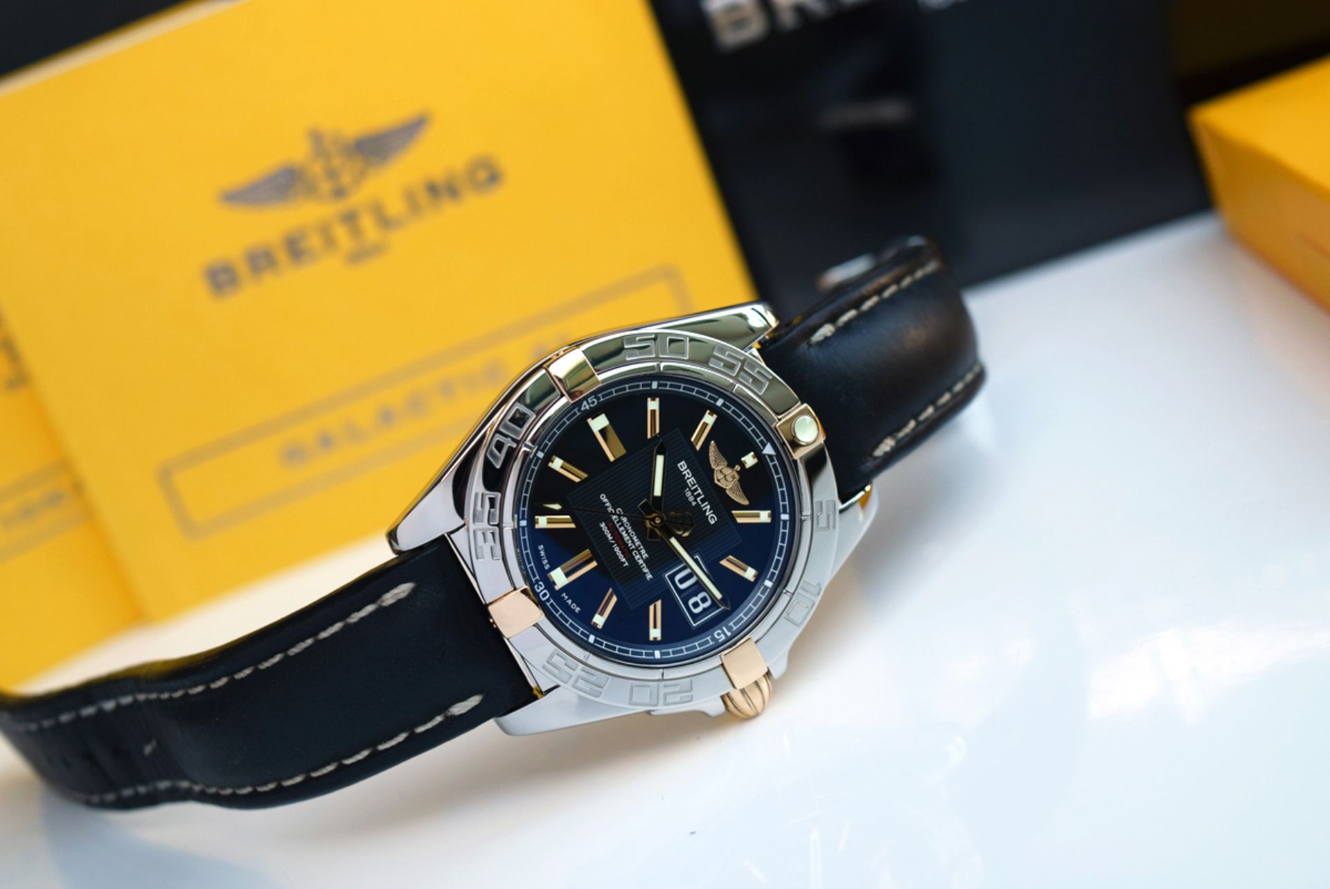 BREITLING - GALACTIC 41 (B49350) - 18K GOLD & STEEL with BLACK DIAL - Image 11 of 13