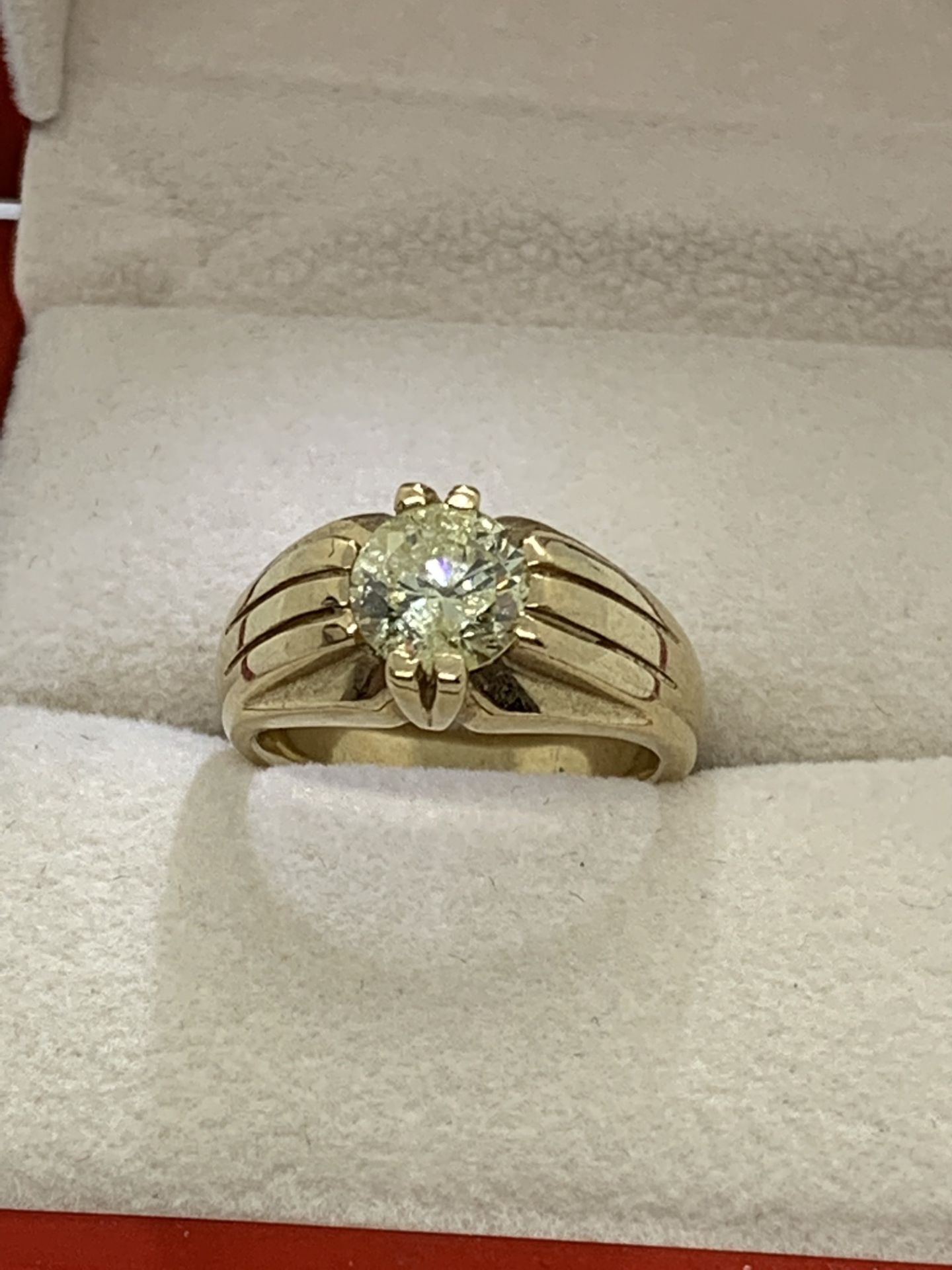 1.50ct DIAMOND SOLITAIRE GENTS RING SET ON 9ct GOLD