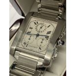 CARTIER CHRONOGRAPH TANK WATCH S/STEEL