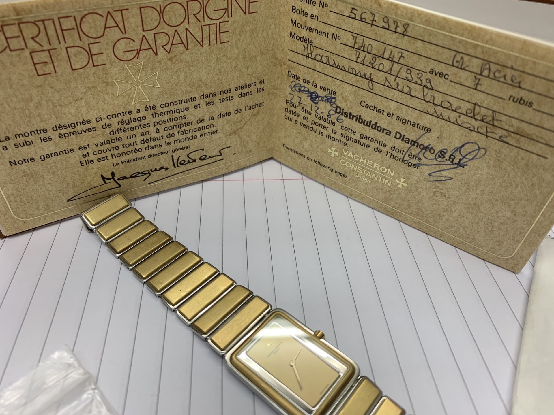 VACHERON CONSTANTIN STEEL & GOLD WATCH WITH PAPERS - Image 5 of 7