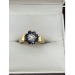 18ct GOLD SAPPHIRE & DIAMOND RING