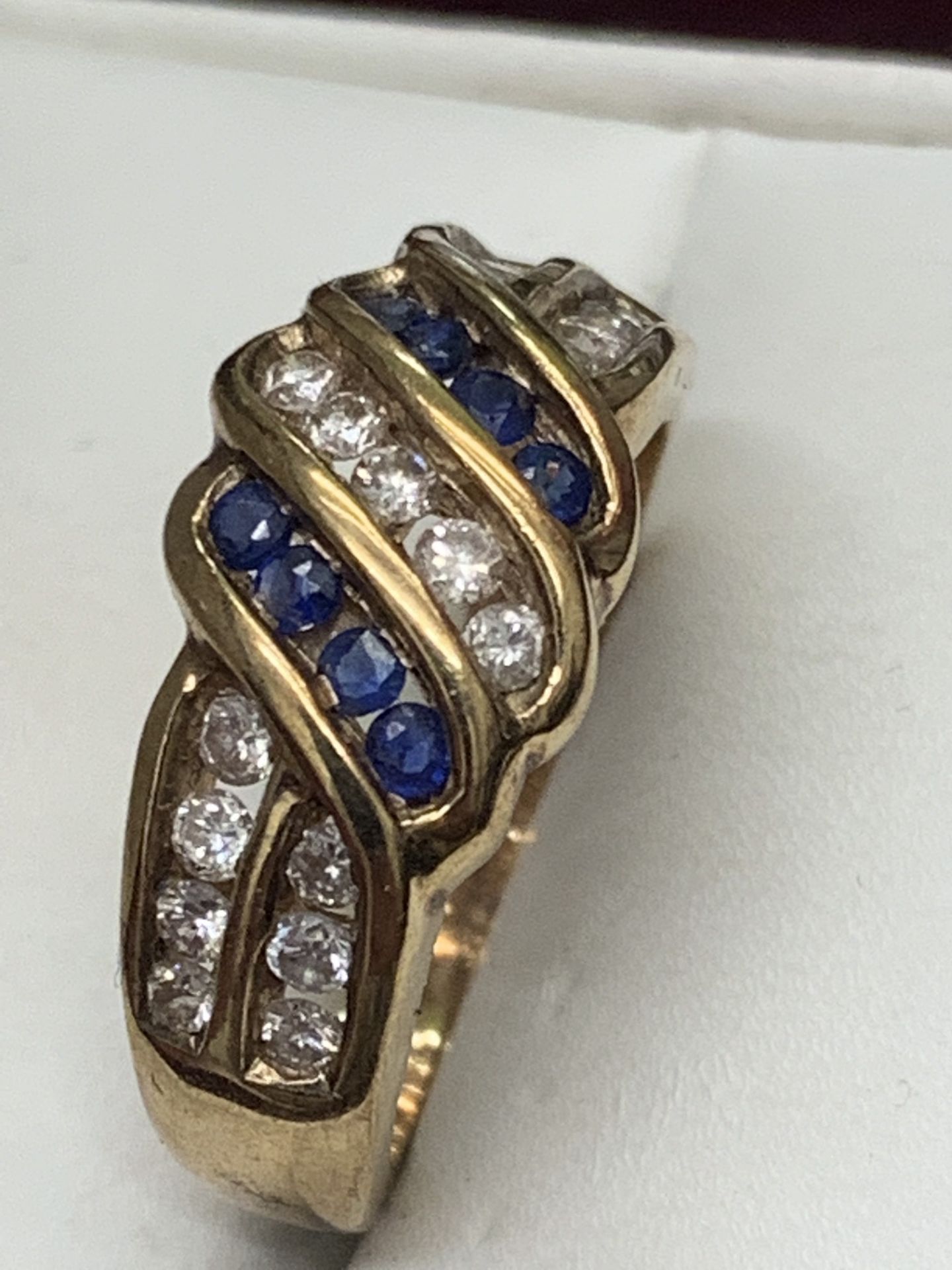 SAPPHIRE & DIAMOND RING MARKED 9k - Image 3 of 3