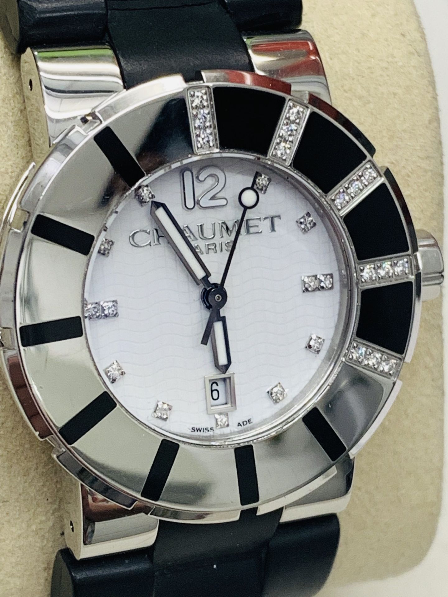 CHAUMET 'CLASS ONE' MIDSIZE DIAMOND SET WATCH