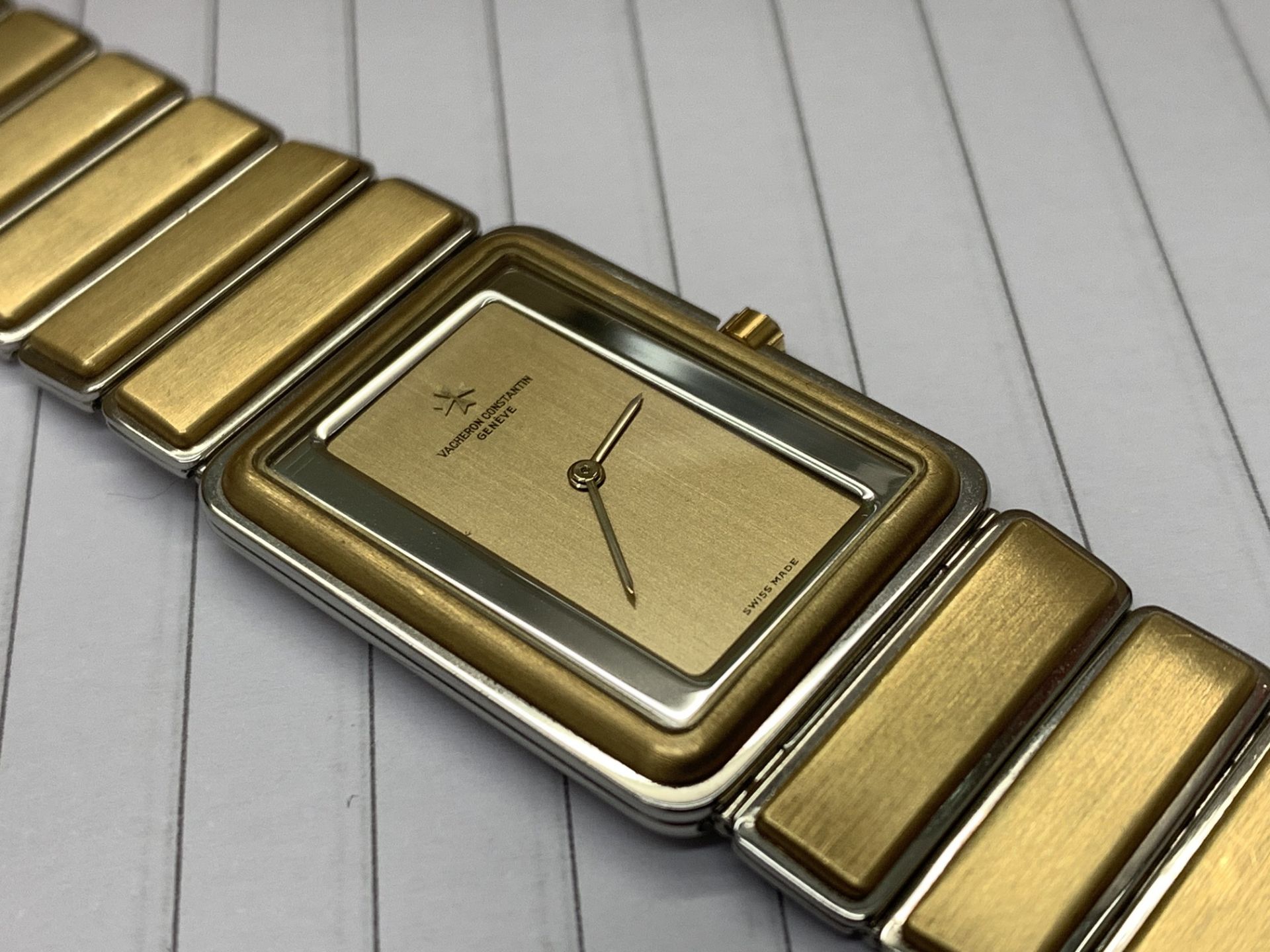 VACHERON CONSTANTIN STEEL & GOLD WATCH WITH PAPERS