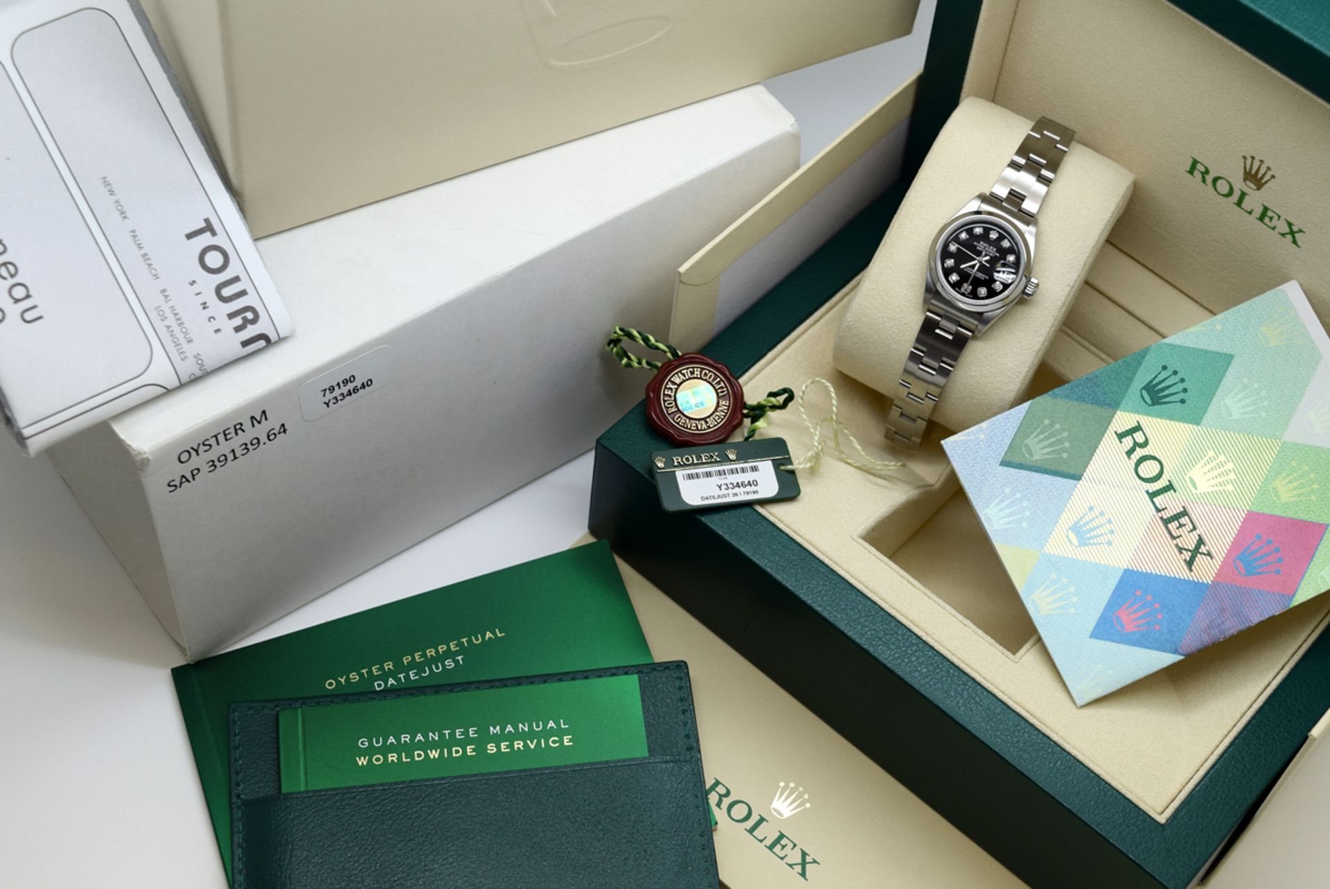 Rolex Ladies Datejust - Diamond Black Dial, Steel Model; 79190 with Box & Certificate - Image 5 of 12