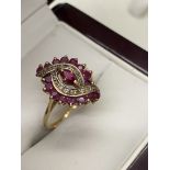 18ct GOLD RUBY & DIAMOND RING