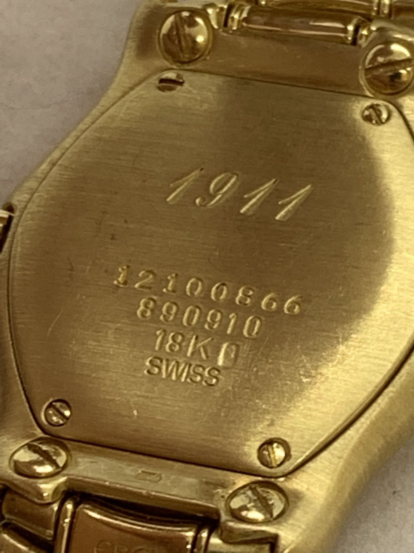 LADIES EBEL 18ct GOLD DIAMOND SET WATCH - 81.6 GRAMS - Image 6 of 7