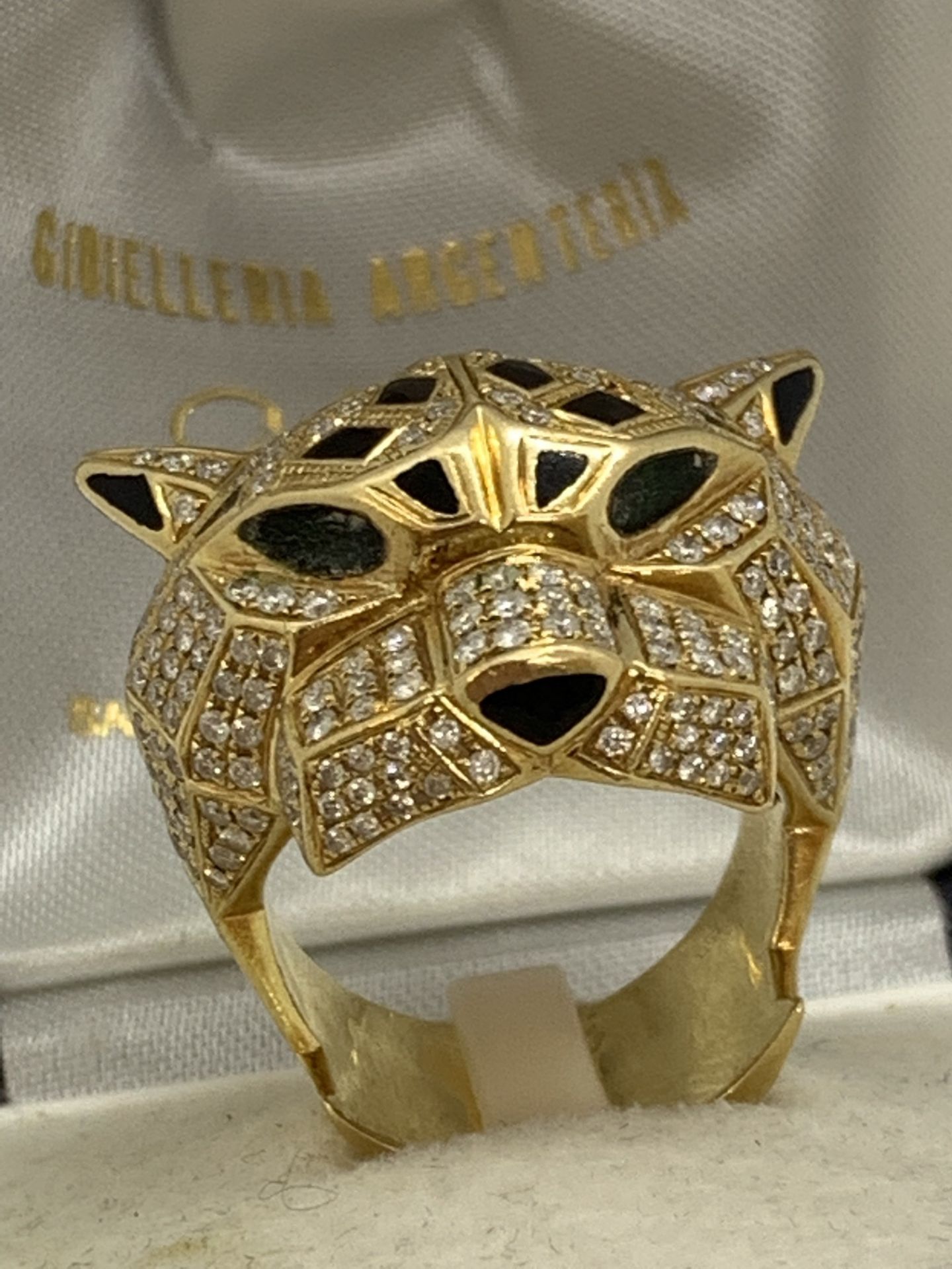 STUNNING CARTIER STYLE PANTHER 18ct GOLD RING - 22 GRAMS APPROX - Image 10 of 15