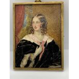 FRAMED MINIATURE PAINTING OF A LADY FROM PRIVATE COLLECTION