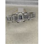 1.00ct EMERALD CUT DIAMOND RING SET IN WHITE GOLD