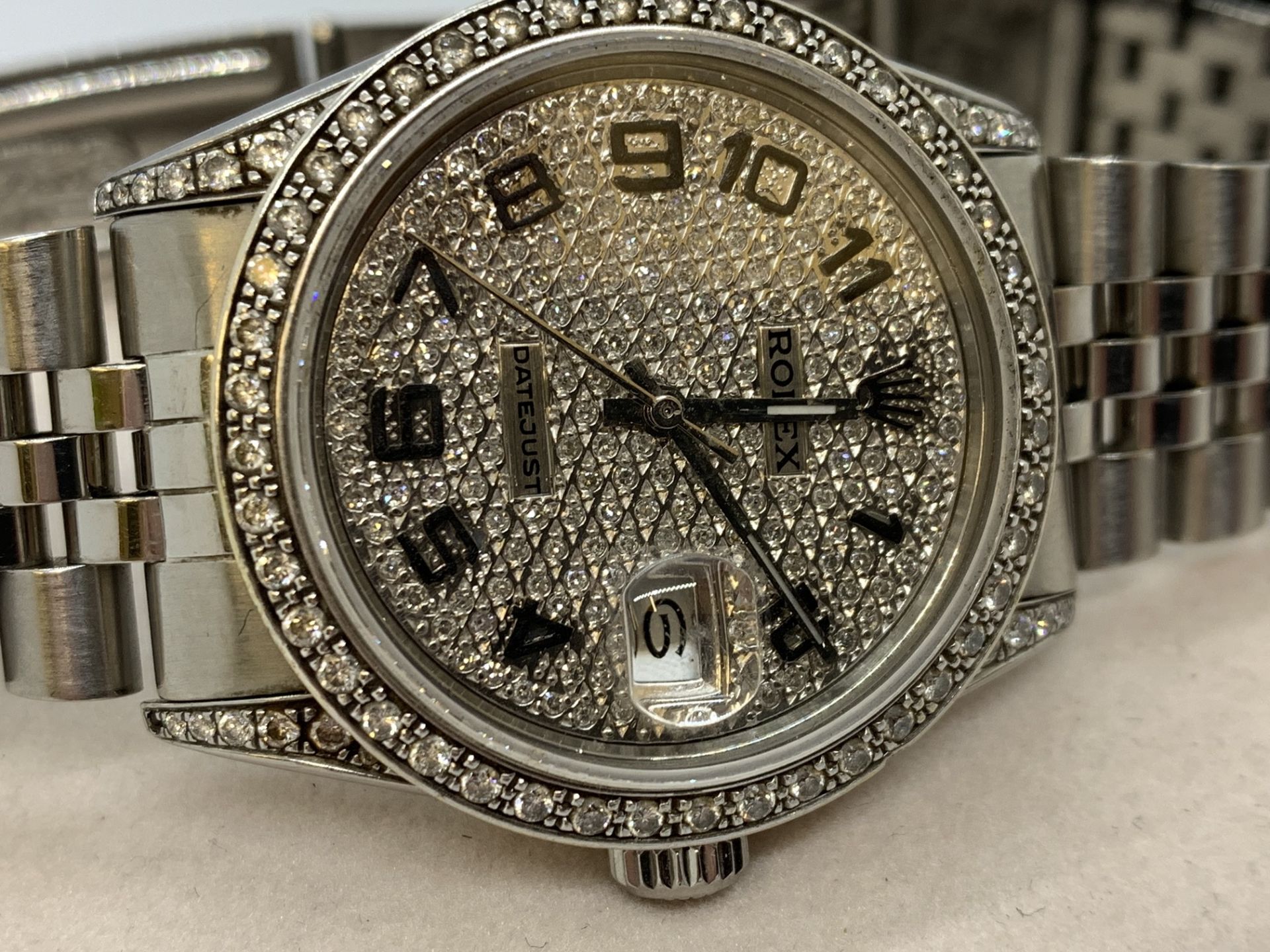 ROLEX DATEJUST WATCH SET WITH DIAMOND BEZEL & DIAL - Image 10 of 10