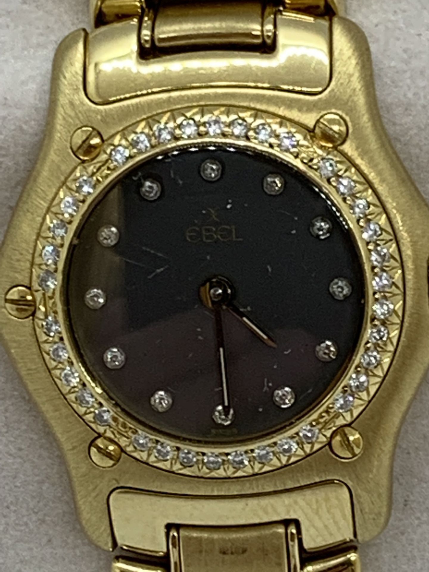 LADIES EBEL 18ct GOLD DIAMOND SET WATCH - 81.6 GRAMS - Image 3 of 7