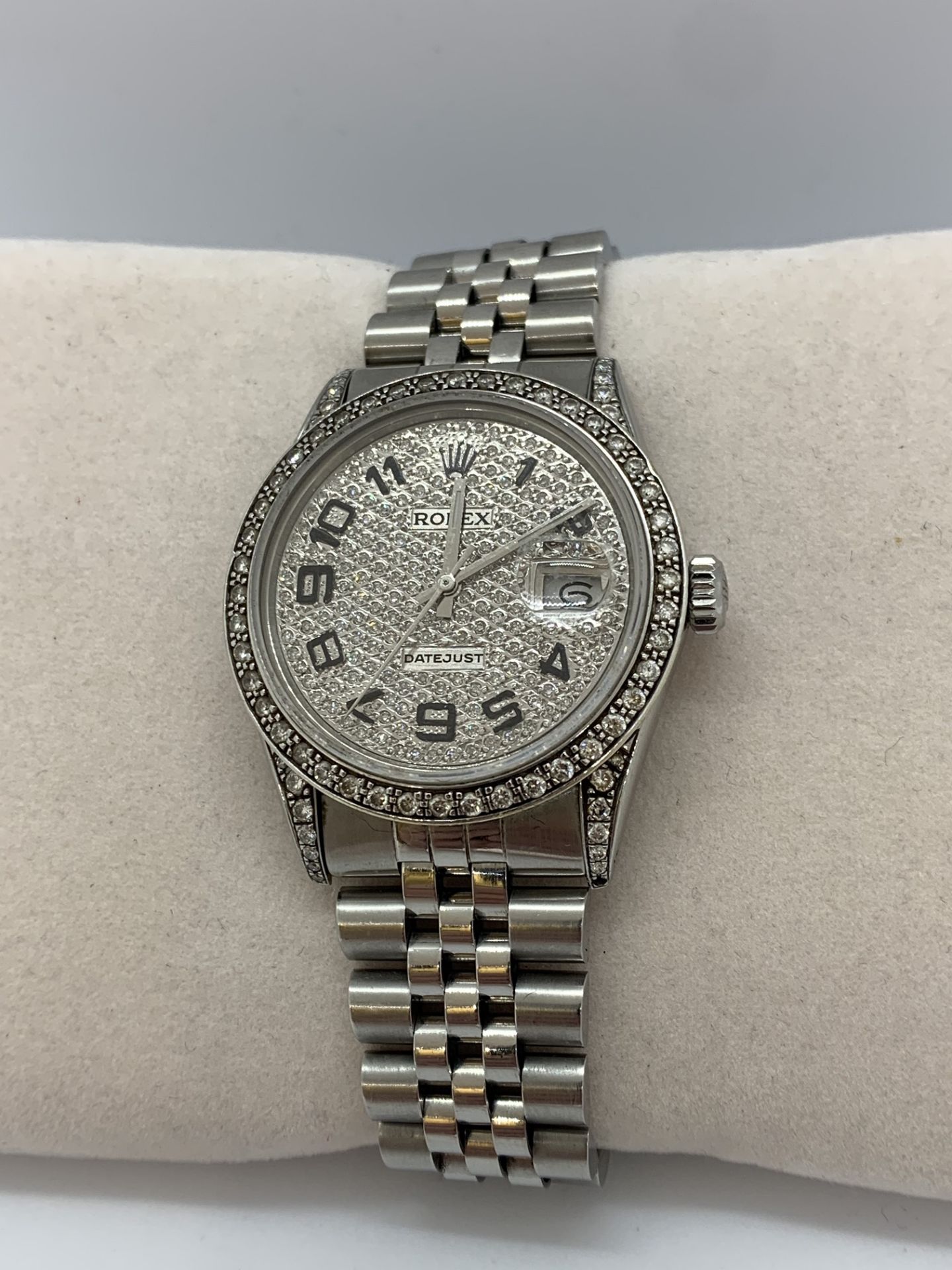 ROLEX DATEJUST WATCH SET WITH DIAMOND BEZEL & DIAL - Image 2 of 10