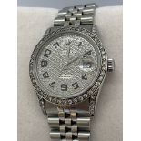 ROLEX DATEJUST WATCH SET WITH DIAMOND BEZEL & DIAL