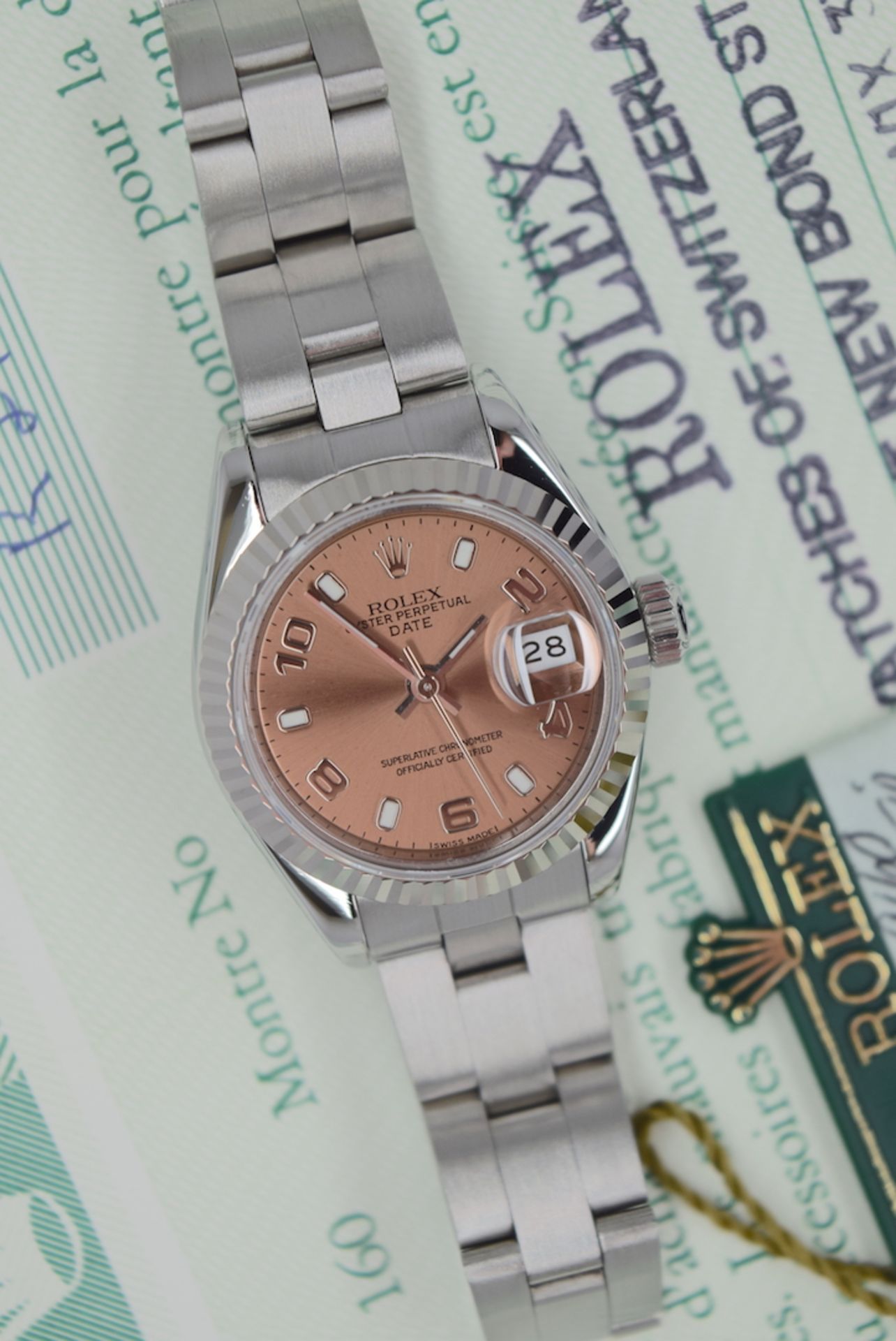 Rolex Datejust 18k White Gold/ Steel (Salmon Dial) & Certificate/ Tags