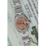 Rolex Datejust 18k White Gold/ Steel (Salmon Dial) & Certificate/ Tags