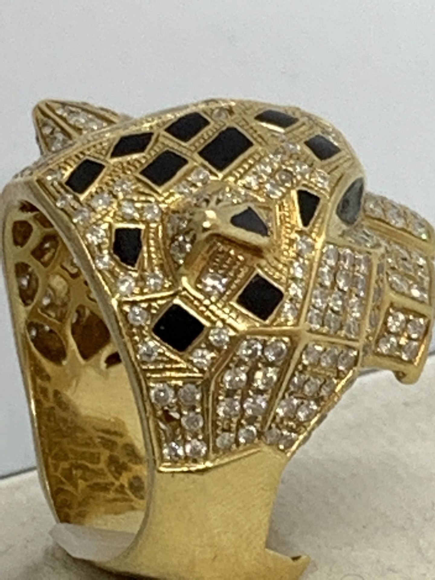 STUNNING CARTIER STYLE PANTHER 18ct GOLD RING - 22 GRAMS APPROX - Image 7 of 15